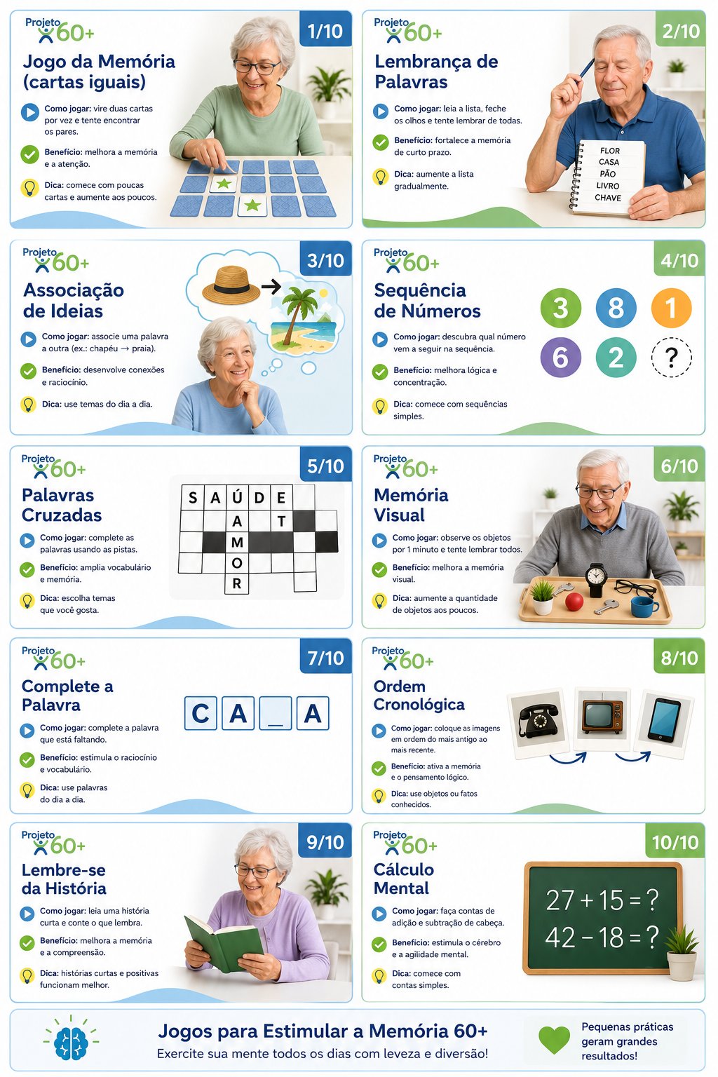Jogos para estimular a memória 60+